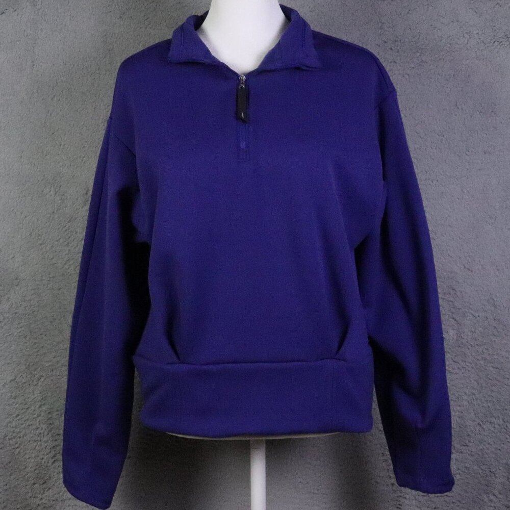 Athleta Sweatshirt Women Medium Noble Blue Altitude Polartec 1/2 Zip Pullover